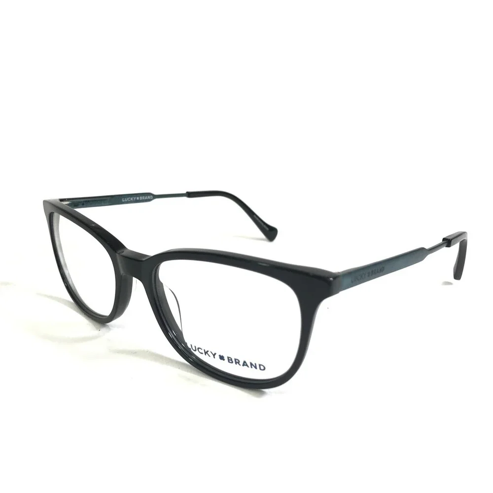 Lucky Brand Eyeglasses Frames D221 BLACK Green Cat Eye Full Rim 52-17-140